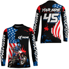 Load image into Gallery viewer, Adult&amp;Kid Custom US Flag Motocross Jersey UPF30+ MX Racing Biker Off-road Dirt Bike Racewear| CTP62