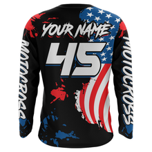 Load image into Gallery viewer, Adult&amp;Kid Custom US Flag Motocross Jersey UPF30+ MX Racing Biker Off-road Dirt Bike Racewear| CTP62