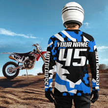 Load image into Gallery viewer, Custom Blue Motocross Jersey Racing Shirts for Men Kid Women Dirt Bike Shirts XM346