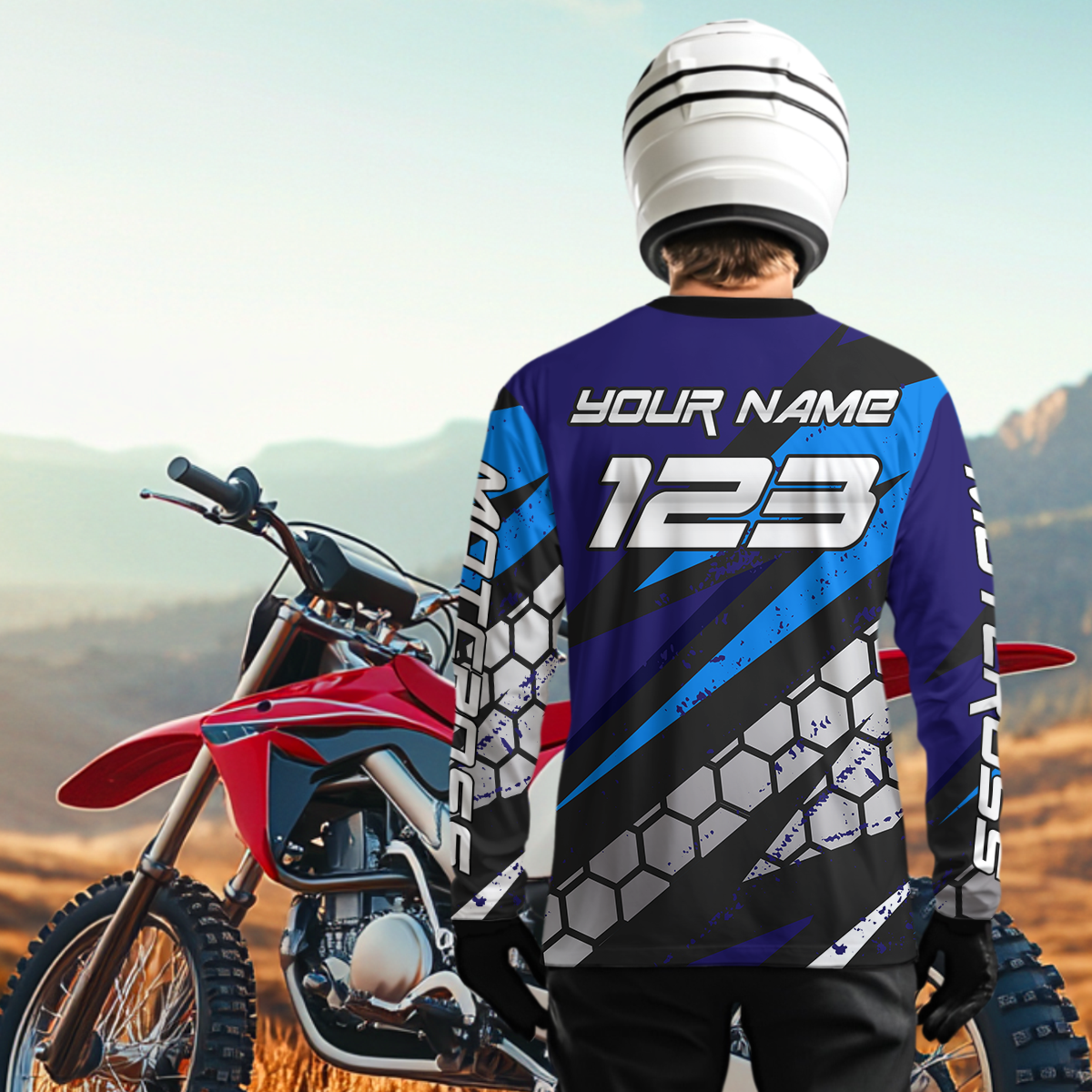 Blue Motocross Jersey Custom Dirt Bike Racing Shirt Men Kid Woman Off-road Jersey XM344