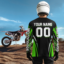 Load image into Gallery viewer, Custom Green Motocross Shirts Racing Jersey UPF30+ Dirt Bike Jersey Kid Men Women DNT08