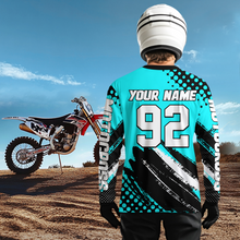 Load image into Gallery viewer, Personalized Turquoise Racing Jersey Motocross for Men Women Kid Upf30+ Youth Off-Road Racing Jersey DNT02