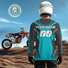 Load image into Gallery viewer, Blue Motocross Racing Jersey Custom Dirt Bike Shirt for Kid Women Men Off road Shirts XM375