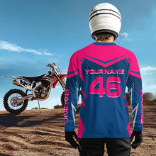 Load image into Gallery viewer, Pink&amp;Blue Motocross Jersey Custom Racing Shirts Dirt Bike Jersey for Men Kid Women XM354