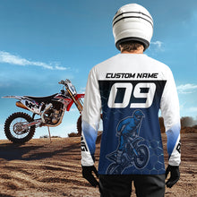 Load image into Gallery viewer, Custom Blue Motocross Jersey Youth Dirt Bike Shirt Men Kid Women Motorcycle Shirts XM340