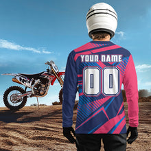 Load image into Gallery viewer, Blue&amp;Pink ATV Racing Jersey ATV Riding Shirt for Kid Adult Youth Quad Bike ATV Jersey MX119