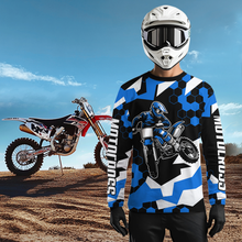 Load image into Gallery viewer, Custom Blue Motocross Jersey Racing Shirts for Men Kid Women Dirt Bike Shirts XM346