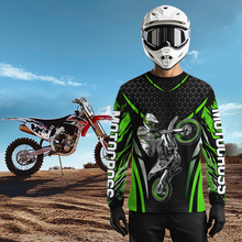Load image into Gallery viewer, Custom Green Motocross Shirts Racing Jersey UPF30+ Dirt Bike Jersey Kid Men Women DNT08