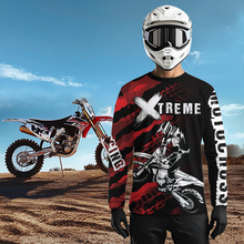 Load image into Gallery viewer, Custom Red Motocross Jersey Racing Shirts UPF30+ Dirt Bike Jersey Kid Men Women DNT09