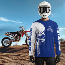Load image into Gallery viewer, Custom Skull Motocross Jersey for Kid Men Women Blue Skull Dirt Bike Racing Shirt XM335