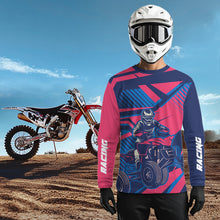 Load image into Gallery viewer, Blue&amp;Pink ATV Racing Jersey ATV Riding Shirt for Kid Adult Youth Quad Bike ATV Jersey MX119