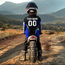 Load image into Gallery viewer, Custom Blue Motocross Shirts Racing Jersey UPF30+ Dirt Bike Jersey Kid Men Women DNT08