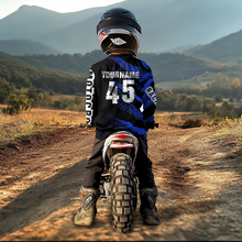 Load image into Gallery viewer, Custom Blue Motocross Jersey Racing Shirts UPF30+ Dirt Bike Jersey Kid Men Women DNT09