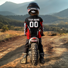 Load image into Gallery viewer, Custom Red Motocross Shirts Racing Jersey UPF30+ Dirt Bike Jersey Kid Men Women DNT08