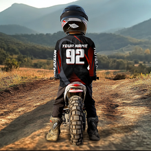 Load image into Gallery viewer, Custom Red Motocross Shirts Racing Jersey UPF30+ Dirt Bike Jersey Kid Men Women DNT07