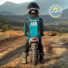 Load image into Gallery viewer, Blue Motocross Racing Jersey Custom Dirt Bike Shirt for Kid Women Men Off road Shirts XM375