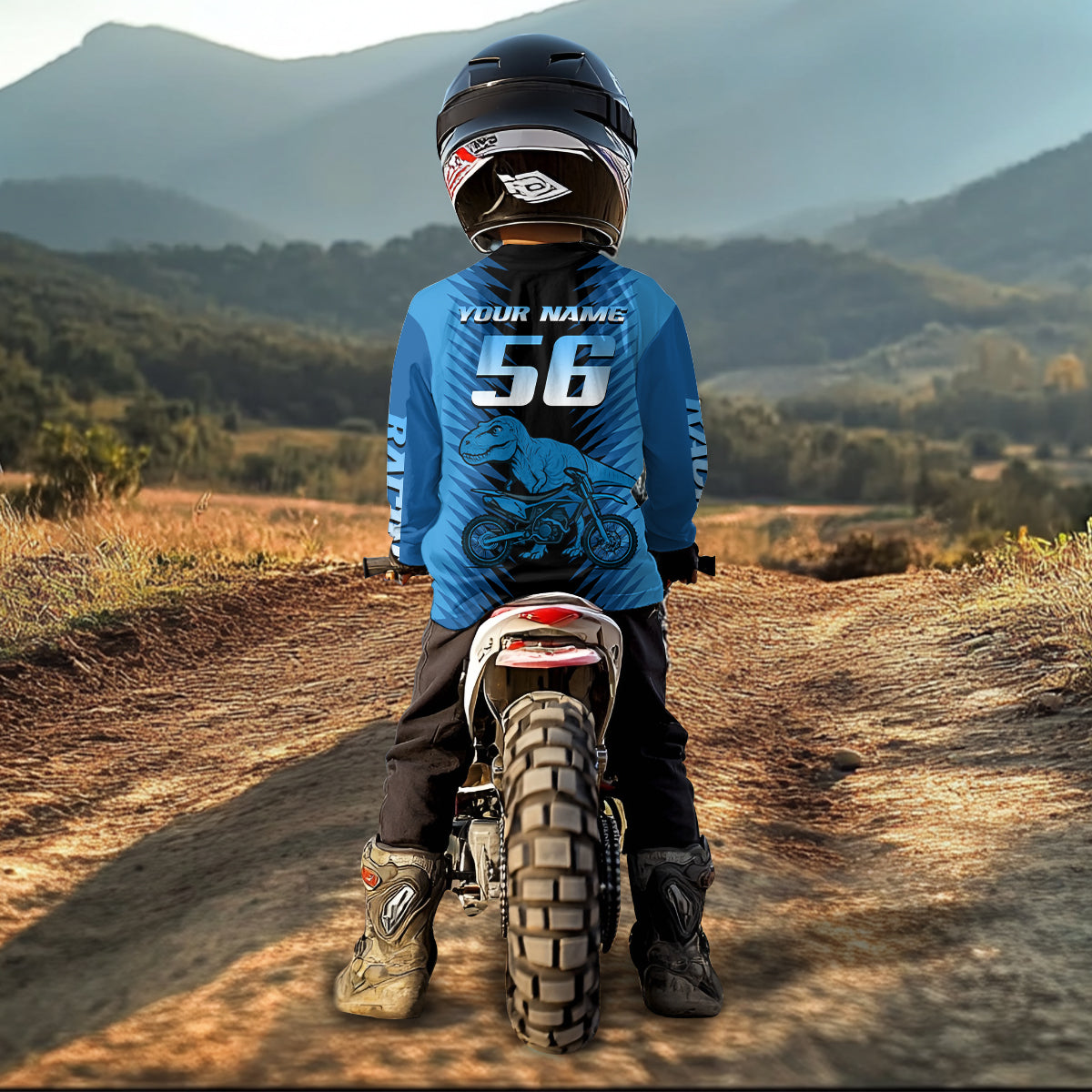 Custom Dinosaur Motocross Jersey Dirt Bike Jersey Men Kid Women Upf30+ Riding Shirt XM355