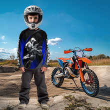 Load image into Gallery viewer, Custom Blue Motocross Shirts Racing Jersey UPF30+ Dirt Bike Jersey Kid Men Women DNT07
