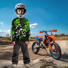 Load image into Gallery viewer, Green Motocross Racing Jersey UPF30+ MX Racing Dirt Bike Jersey Kid Men Women DNT06