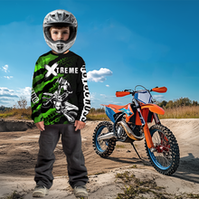 Load image into Gallery viewer, Custom Green Motocross Jersey Racing Shirts UPF30+ Dirt Bike Jersey Kid Men Women DNT09