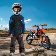 Load image into Gallery viewer, Custom Blue Motocross Racing Jersey Dirt Bike Off-road Riding Jersey Men Kid Women XM356