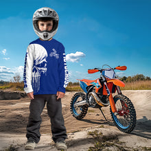 Load image into Gallery viewer, Custom Skull Motocross Jersey for Kid Men Women Blue Skull Dirt Bike Racing Shirt XM335