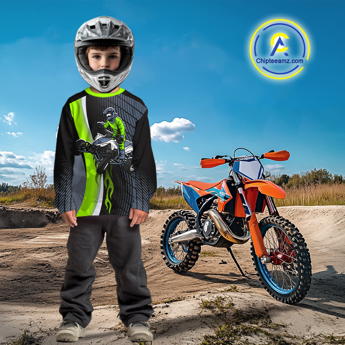 Green ATV Motocross Racing Jersey Custom ATV Shirts Kid Women Men Quad Jersey MX109
