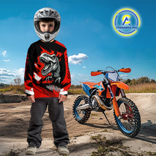 Load image into Gallery viewer, Red Dinosaur Motocross Racing Jersey UPF30+ MX Racing Dirt Bike Jersey Kid Men Women DNT05