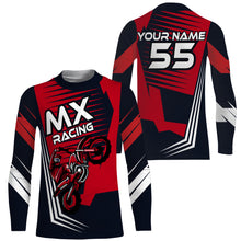 Load image into Gallery viewer, Kid Men Women Motocross Jersey Personalized UPF30+ Red Dirt Bike Off-Road Jersey Motocross Shirt PDT657