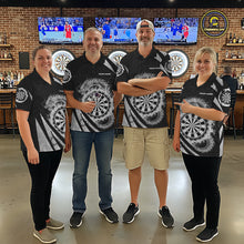 Load image into Gallery viewer, Silver Flames Dragon Dartboard Men Darts Polo Shirt Custom Dragon Team Dart League Shirt NYN2069
