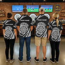 Load image into Gallery viewer, Silver Flames Dragon Dartboard Men Darts Polo Shirt Custom Dragon Team Dart League Shirt NYN2069