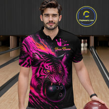 Load image into Gallery viewer, Pink Tiger Bowling Shirts for Men Women Team Bowling Polo &amp; Quarter Zip Shirts MBL150