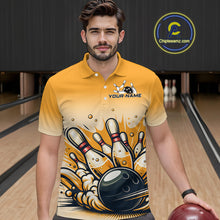 Load image into Gallery viewer, Funny Beer Bowling Jersey for Men Custom Bowling Uniform Polo &amp; 1/4 Zip Team Bowling Shirts HNT118