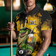 Load image into Gallery viewer, Custom Beer Alligator 8 Ball Pool Shirts Billiard Shirt for Men Billiard Team Jersey Billiard League NNT182