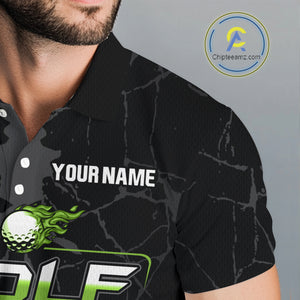 Black Camo Mens golf polo shirts custom golf attire for mens, golfing gifts | Green NQS9995