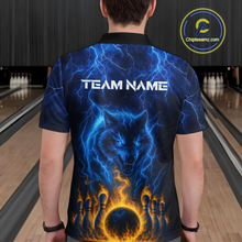 Load image into Gallery viewer, Lightning Wolf Bowling Shirts for Team Women Men Custom Wolf Bowling Jerseys Flame MBL200