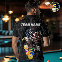 Load image into Gallery viewer, Custom 9 Ball American Flag Eagle Billiard Shirts for Men Billiard Team Shirts Billiard League NNT70