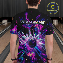 Load image into Gallery viewer, Custom Watercolor Pink Purple Bowling Jersey for Men Bowling Team Shirts Polo &amp; 1/4 Zip HNT268