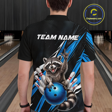 Load image into Gallery viewer, Custom Turquoise Raccoon Bowling Jersey for Men Bowling Team Shirts Bowling Polo &amp; 1/4 Zip HNT254