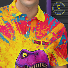 Load image into Gallery viewer, Custom Graffiti Dinosaur Bowling Jersey for Men Unisex Bowling Shirts for Team Polo &amp; 1/4 Zip HNT240