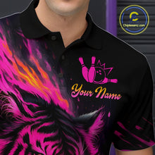 Load image into Gallery viewer, Pink Tiger Bowling Shirts for Men Women Team Bowling Polo &amp; Quarter Zip Shirts MBL150