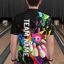 Load image into Gallery viewer, Colorful Bowling Shirt Bowling Jersey Men Personalized Bowling Team Jersey Polo &amp; 1/4 Zip HNT33