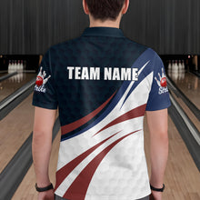 Load image into Gallery viewer, Personalized Red Blue &amp; White Bowling Shirt Patriotic Polo Bowling Jersey for Men &amp; Women QZT677