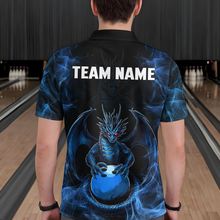 Load image into Gallery viewer, Blue Dragon Custom Name Bowling Shirts For Men, Bowling Team Jersey Polo &amp; Quarter-Zip Shirt HNT39