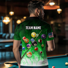 Load image into Gallery viewer, Personalized Green Pool Player Billiard 8 Ball Polo &amp; 1/4 Zip For Men Custom Billiard Shirt Jerseys TDM3657