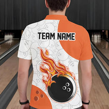 Load image into Gallery viewer, Flame Bowling Shirt Customized Orange Bowling Jerseys Team League Polo Bowling Shirt for Men QZT283