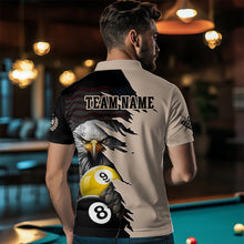 Load image into Gallery viewer, Personalized American Flag Eagle 8 &amp; 9 Billiard Jersey for Men Billiard Shirt Polo &amp; 1/4 Zip NNT38