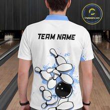 Load image into Gallery viewer, Blue Vintage Bowling Custom Men Bowling Shirt Polo &amp; Quarter-Zip Bowling Team Jerseys HNT68