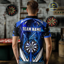 Load image into Gallery viewer, Blue Darts Jerseys Custom Thunder Lightning Dragon Dart Shirt Team Polo &amp; Quarter Zip For Men TDM4314