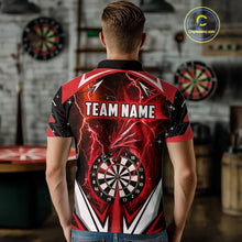 Load image into Gallery viewer, Red Darts Jerseys Custom Thunder Lightning Dragon Dart Shirt Team Polo &amp; Quarter Zip For Men TDM4315